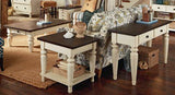 Hammary Heartland Chairside Table w/ Smoky Brown Top & Time-Worn Painted Base