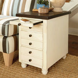 Hammary Heartland Chairside Table w/ Smoky Brown Top & Time-Worn Painted Base