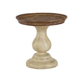 Hammary Jessica McClintock Round Pedestal End Table w/ Marble Top in White Veil