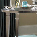 Hammary Mallory Oval Glass Top End Table in Satin Nickel