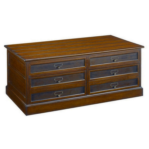 Hammary Mercantile Rectangular Storage Cocktail Table in Whiskey