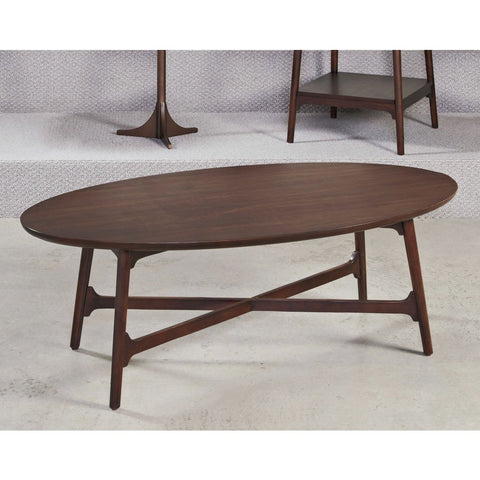 Hammary Mila Oval Cocktail Table in Burnished Copper
