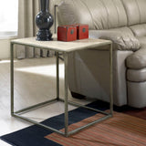 Hammary Modern Basics Rectangular End Table w/ Textured Bronze Base