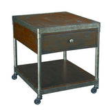 Hammary Structure Drawer End Table with Casters