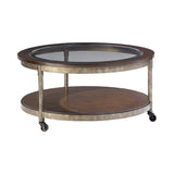 Hammary Structure Round Cocktail Table with Casters
