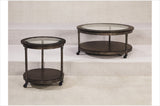 Hammary Structure Round Cocktail Table with Casters