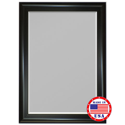 Hitchcock Butterfield 3 Step Satin Black Framed Wall Mirror