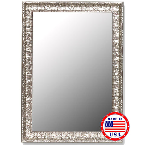 Hitchcock Butterfield Antique Mayan Silver Framed Wall Mirror
