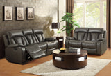 Homelegance Ackerman Double Reclining Loveseat in Grey Leather