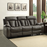 Homelegance Ackerman Double Reclining Sofa in Grey Leather