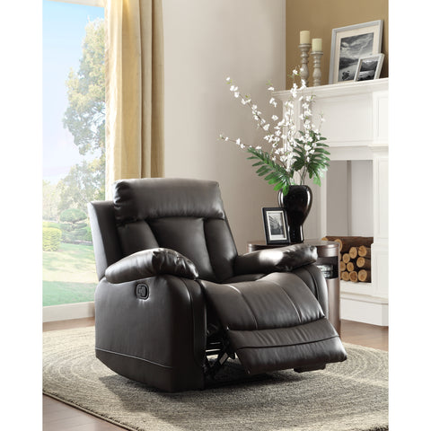 Homelegance Ackerman Glider Reclining Chair in Black Leather