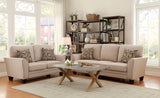 Homelegance Adair Love Seat With 2 Pillows In Grey Fabric