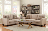 Homelegance Adair Sofa With 2 Pillows In Beige Fabric