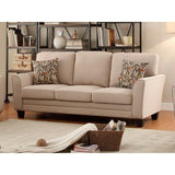 Homelegance Adair Sofa With 2 Pillows In Beige Fabric
