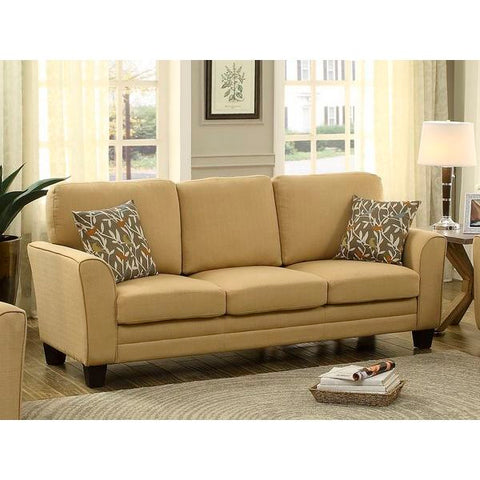 Homelegance Adair Sofa With 2 Pillows In Yellow Fabric