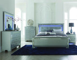 Homelegance Allura Panel Bed w/ LED Lighting in Silver