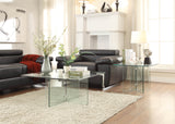 Homelegance Alouette 2 Piece Square Glass Coffee Table Set