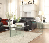 Homelegance Alouette 2 Piece Square Glass Coffee Table Set