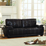 Homelegance Alpena Sofa in Dark Brown Faux Leather