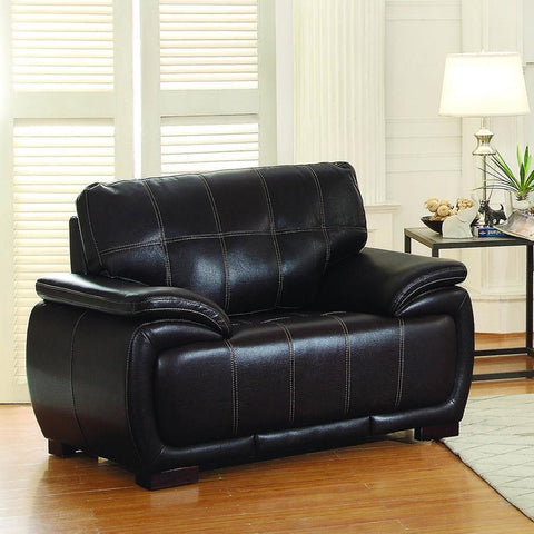 Homelegance Alpena Upholstered Chair in Dark Brown Faux Leather