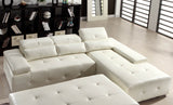 Homelegance Amare Sectional Sofa in White Leather