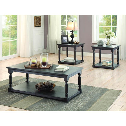Homelegance Amaryllis 3 Piece Coffee Table Set in Dark Grey