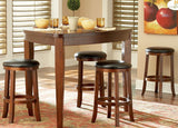Homelegance Ameillia Triangle Counter Height Table in Dark Oak