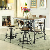 Homelegance Angstrom 5 Piece Round Counter Height Table Set w/Counter Height Chairs in Light Oak