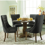 Homelegance Anna Claire 5 Piece Round Dining Room Set w/Side Wing Chairs in Driftwood