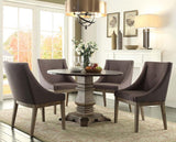 Homelegance Anna Claire 5 Piece Round Dining Room Set w/Side Chairs in Driftwood