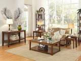 Homelegance Antoni 2 Piece Nesting Tables in Warm Brown Cherry