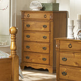 Homelegance Archdale 5 Drawer Chest in Warm Honey Pine