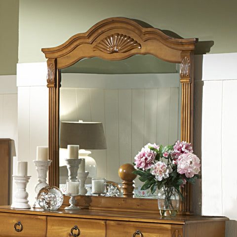Homelegance Archdale Arched Mirror in Warm Honey Pine