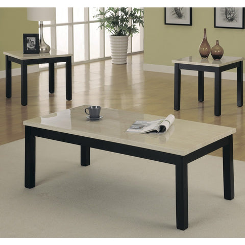 Homelegance Archstone 3 Piece Coffee Table Set w/ Faux Marble Top