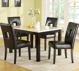 Homelegance Archstone 5 Piece 48 Inch Dining Room Set w/ Black Chairs