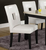 Homelegance Archstone 5 Piece 48 Inch Dining Room Set w/ White Chairs