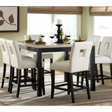 Homelegance Archstone 5 Piece Counter Height Dining Room Set w/ White Chairs