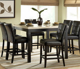 Homelegance Archstone 5 Piece Counter Height Dining Room Set w/ Black Chairs