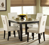 Homelegance Archstone 5 Piece 60 Inch Dining Room Set w/ White Chairs