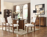 Homelegance Aria 7 Piece Glass Top Dining Room Set w/ Dark Brown Chairs