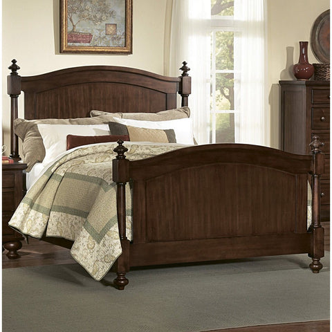 Homelegance Aris Poster Beds in Warm Brown Cherry