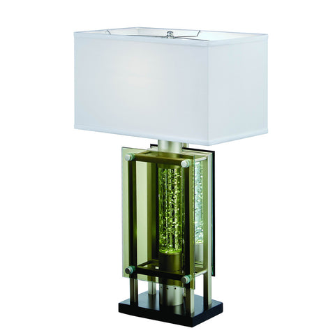Homelegance Aura Table Lamp in Glass & Satin Nickel Metal