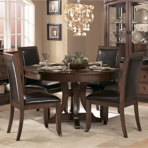 Homelegance Avalon 54 Inch Round Pedestal Dining Table in Cherry