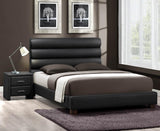 Homelegance Aven Upholstered Platform Bed in Black Bi-Cast Vinyl