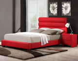 Homelegance Aven Upholstered Platform Bed in Red Bi-Cast Vinyl