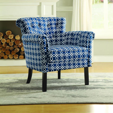 Homelegance Barlowe Accent Chair in Chain Link Print