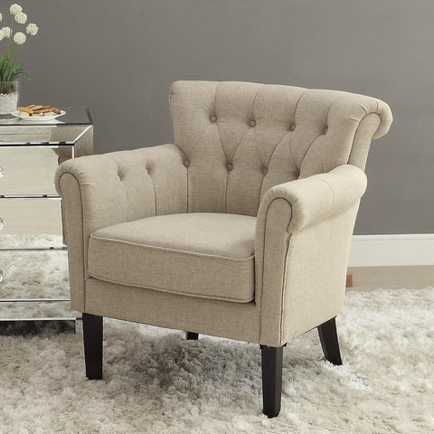Homelegance Barlowe Upholstered Accent Chair in Linen