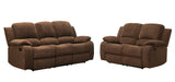 Homelegance Barone Double Reclining Loveseat in Dark Brown Polyester