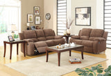 Homelegance Barone 5 Piece Reclining Living Room Set in Dark Brown Polyester