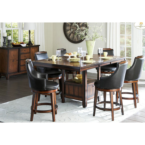 Homelegance Bayshore 8 Piece Counter Height Table Set w/ Storage Base